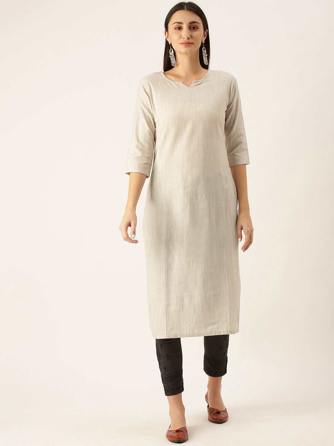 KALINI Women Flared Sleeves Mirror Work Kurta