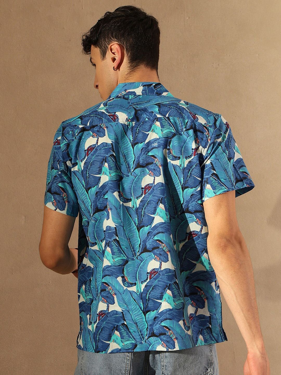 DENNISON Leaf Printed Oversized Shirt