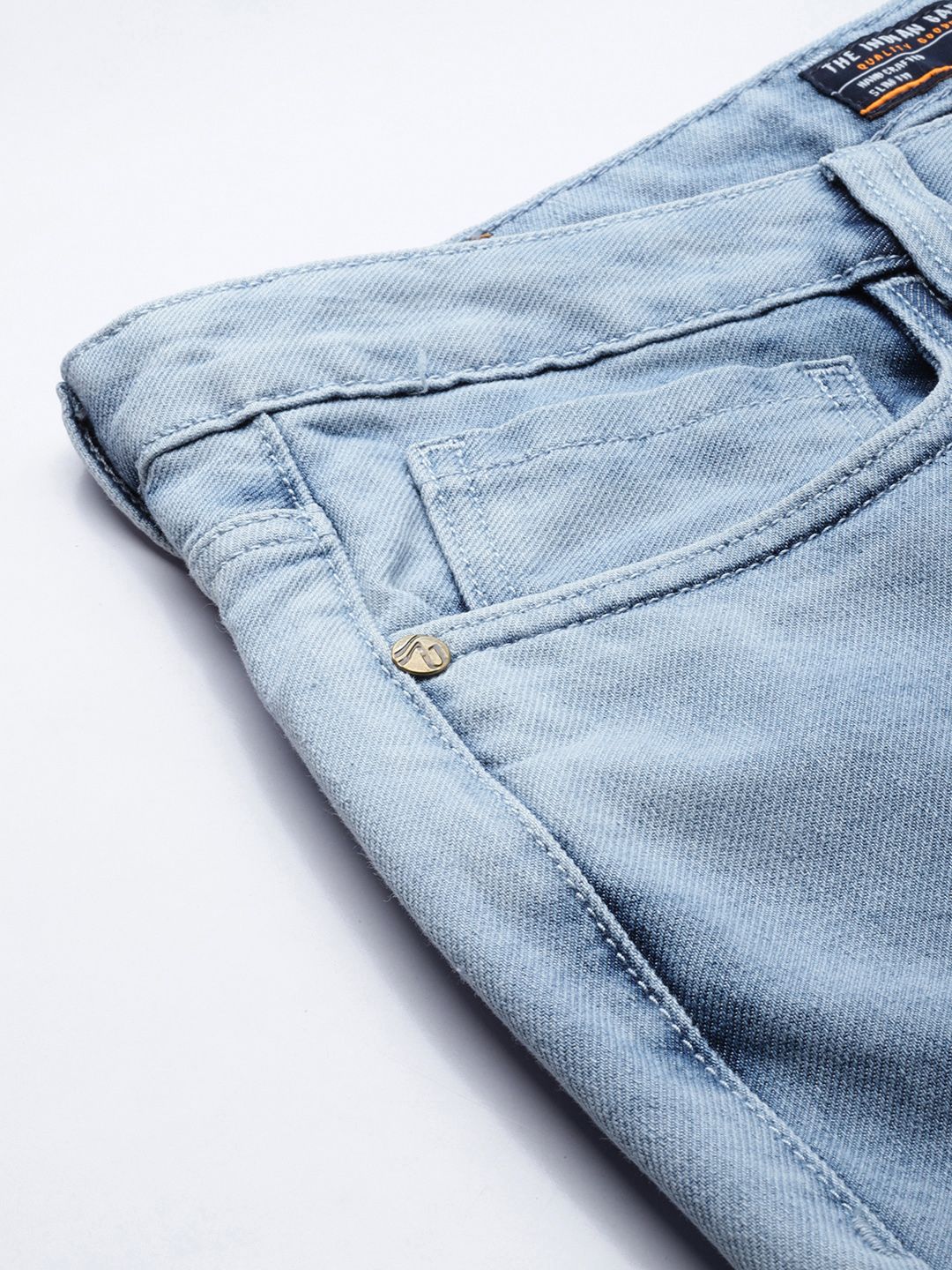 The Indian Garage Co Men Blue Light Fade Dad Fit Jeans