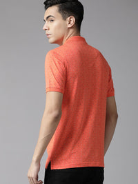 Park Avenue Men Printed Polo Collar Slim Fit T-shirt