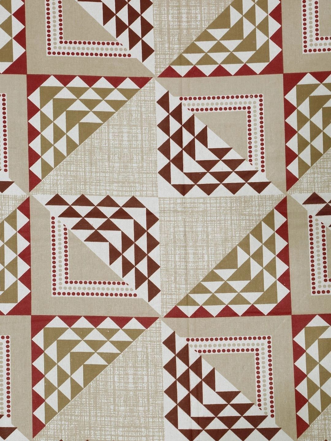 Myntra Elegant Homes Beige & Red Geometric 400 TC Single Bedsheet with 1 Pillow Covers