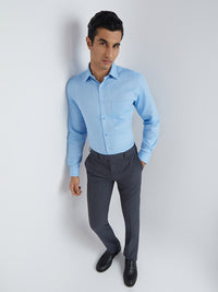Raymond Men Slim Fit Pure Cotton Self Design Formal Shirt