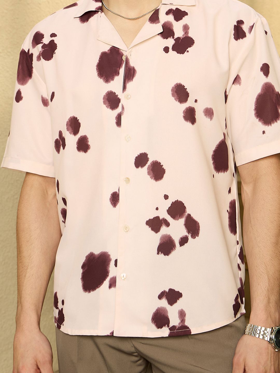DENNISON Men Abstract Printed Drop Shoulder Oversized Shirt