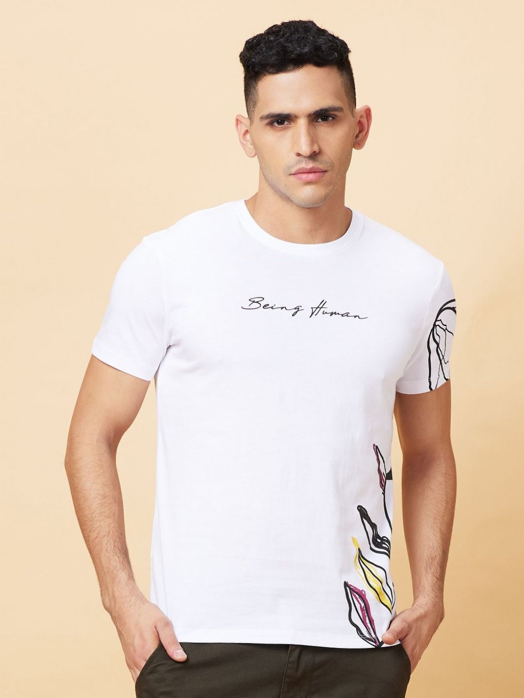 Being Human Men Printed Pure Cotton T-shirt