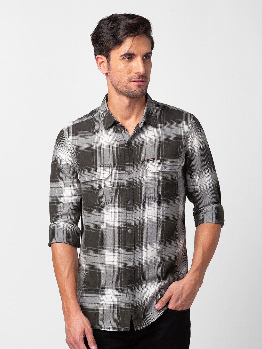 SPYKAR Men Slim Fit Checked Casual Shirt