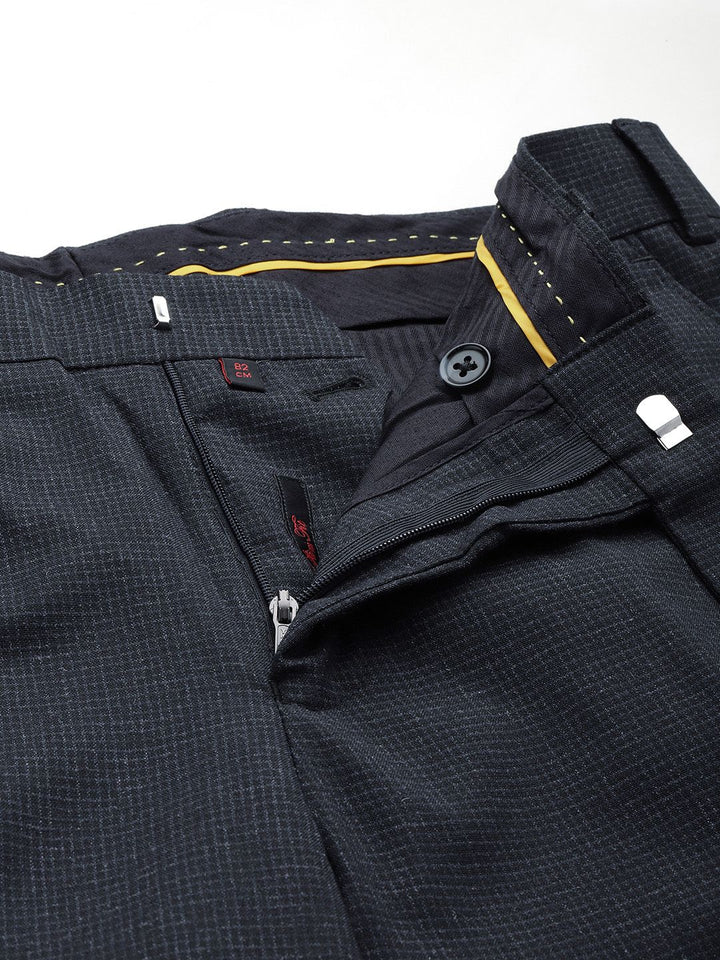 Raymond Men Checked Slim Fit Formal Trousers
