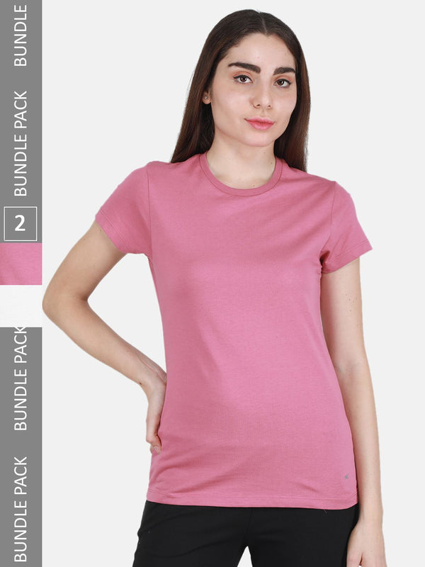 Monte Carlo Women Pack of 2 Cotton Round Neck Tops