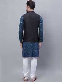 SOJANYA Embroidered Sequinned Pure Cotton Kurta and Churidar with Nehru Jacket