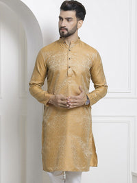 SOJANYA Ethnic Motifs Woven Design Mandarin Collar Jacquard Kurta