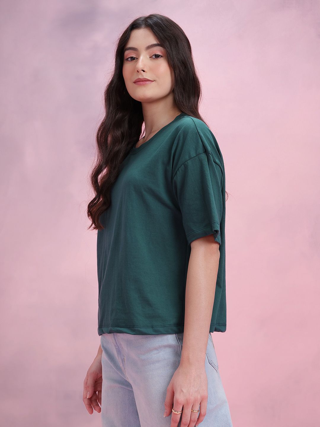 DressBerry Drop-Shoulder Sleeves Relaxed T-shirt