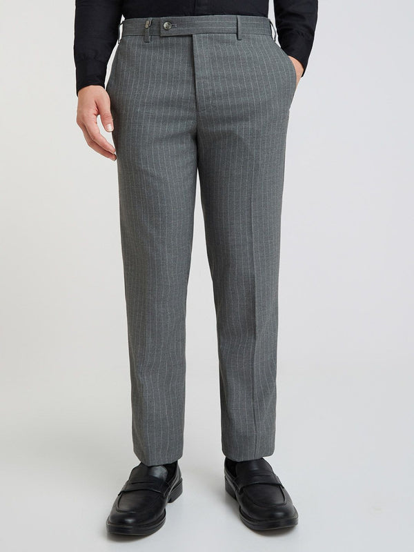 Park Avenue Men Striped Slim Fit Formal Trousers