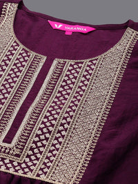 Varanga Ethnic Motifs Yoke Design Zari Sequined Kurta with Trousers & Dupatta