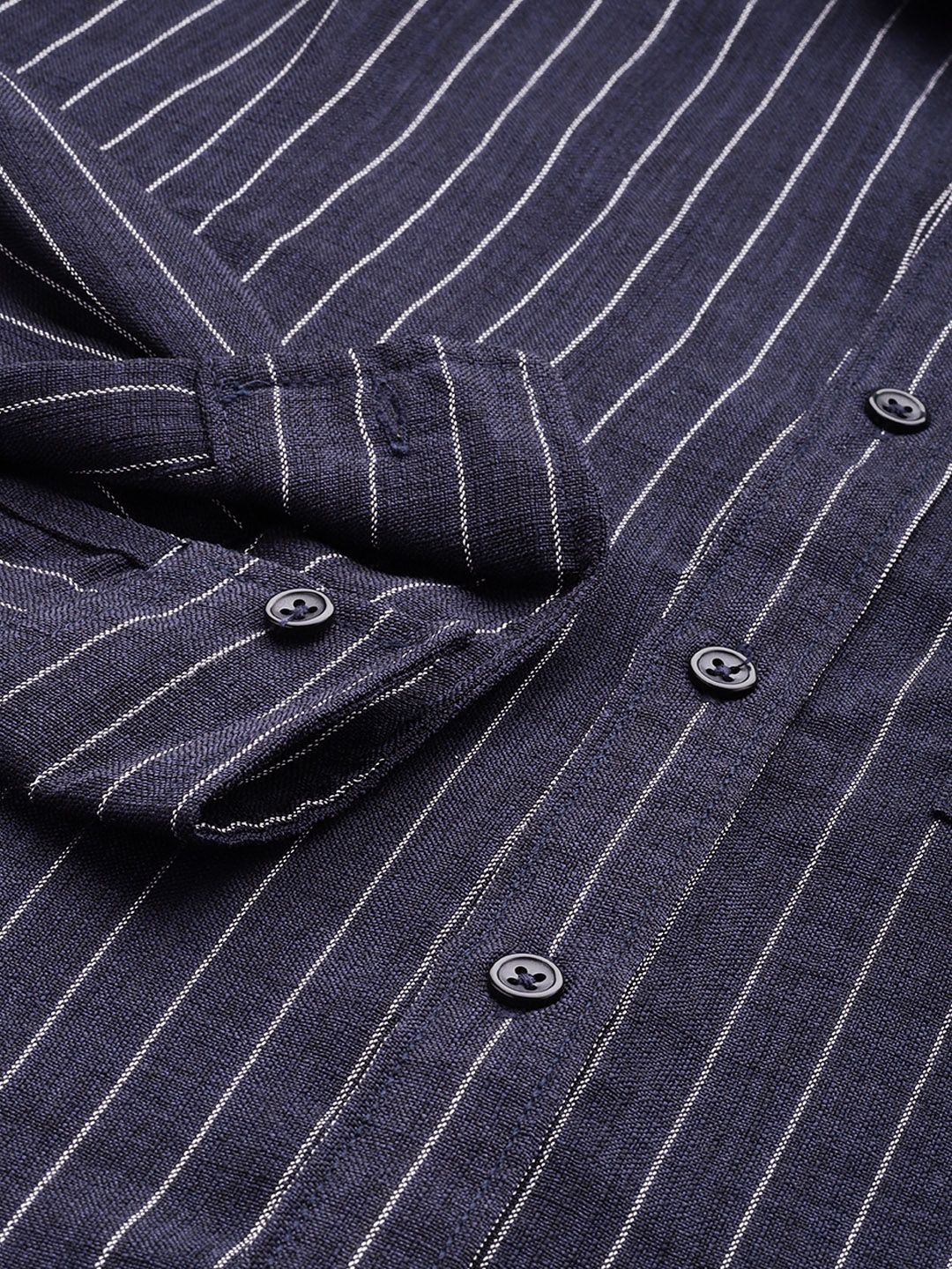The Indian Garage Co Slim Fit Vertical Striped Casual Shirt