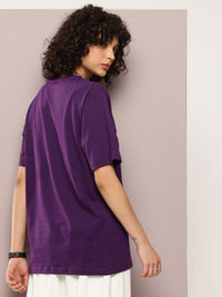 DILLINGER Women Oversized Short Sleeve Embroidery Tshirt