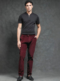 RARE RABBIT Men Upton Slim Fit Mid-Rise Cotton Trouser