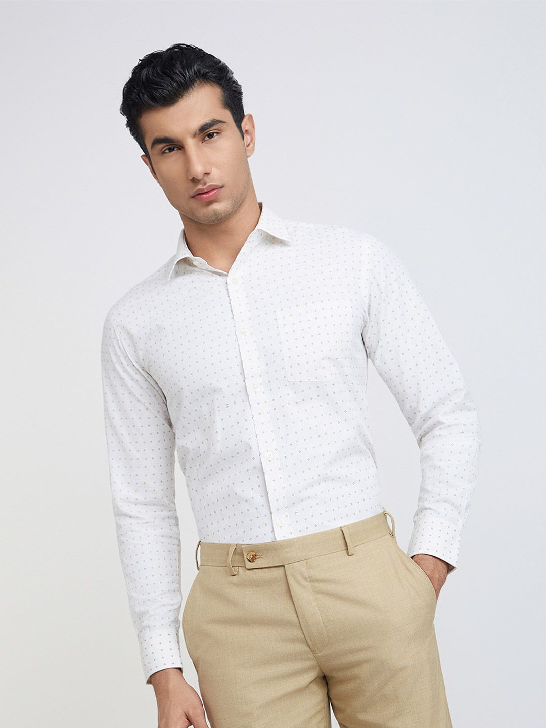 Park Avenue Slim Fit Geometric Printed Formal Shirt