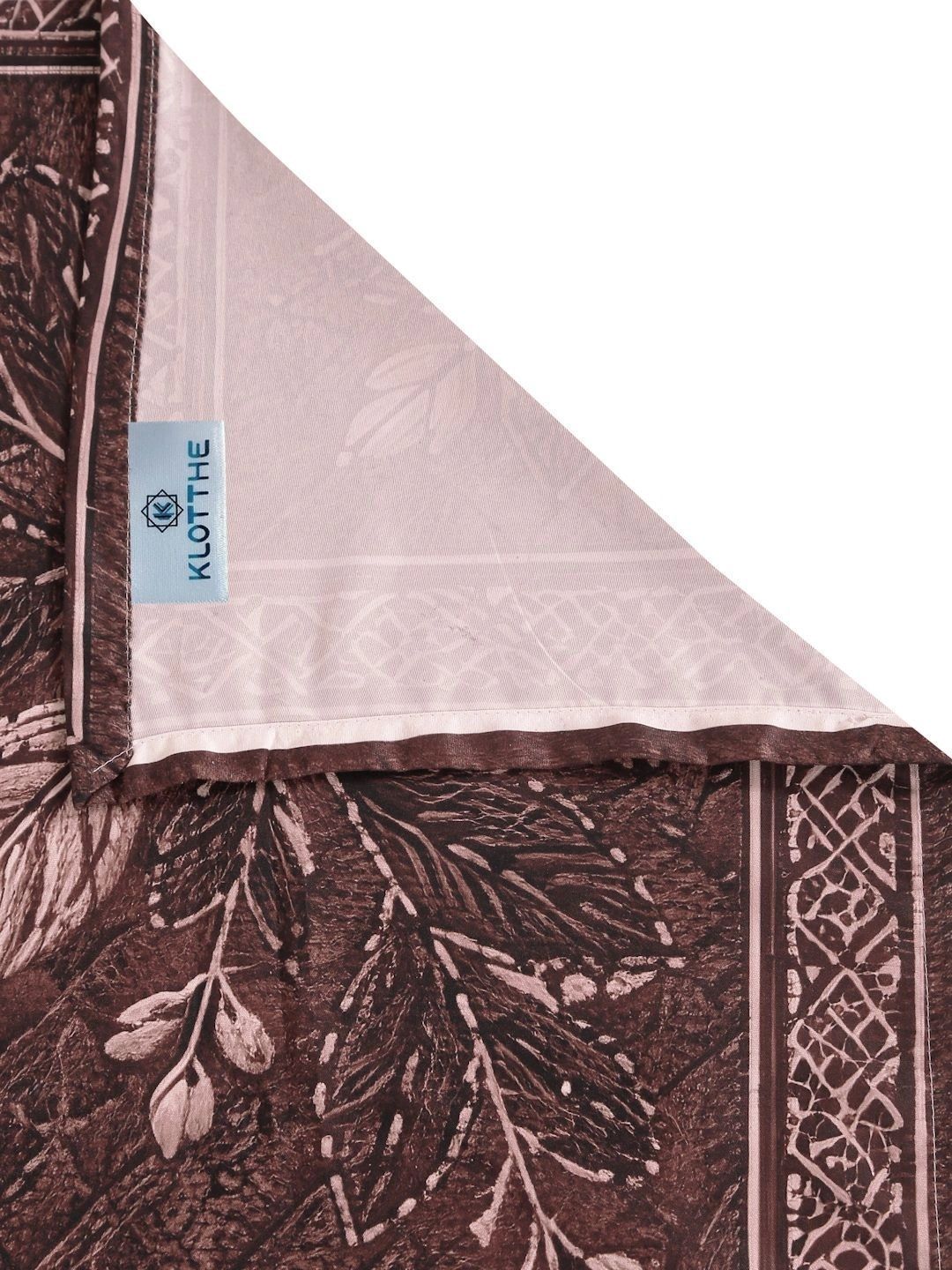 KLOTTHE Coklat & Pink Floral 400 TC Cadar King dengan 2 Sarung Bantal