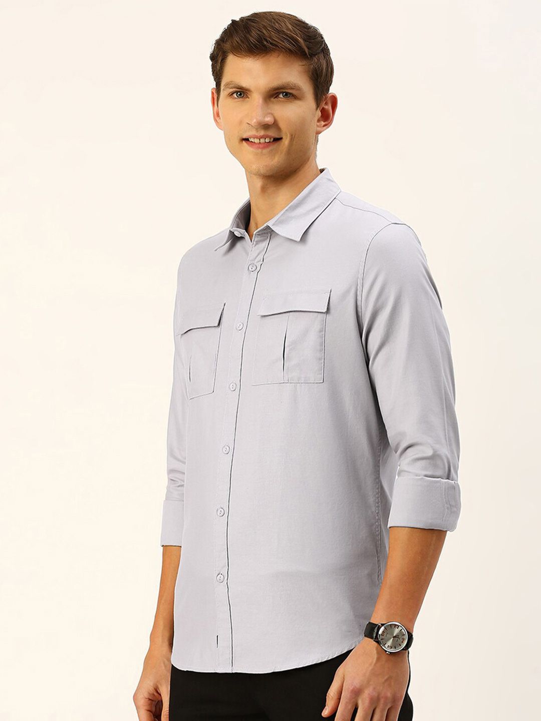 Thomas Scott Cotton Twill Classic Slim Fit Opaque Casual Shirt
