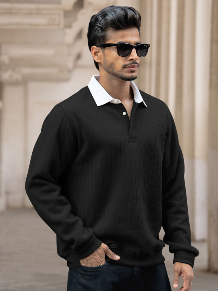 Powerlook Men Solid Polo Collar Cotton T-shirt