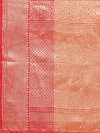 Silk Land Yellow & Golden Ethnic Motifs Zari Banarasi Saree