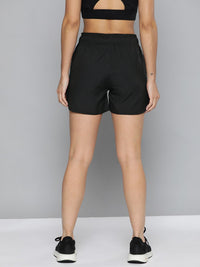 HRX By Hrithik Roshan Training Women Jet Black Rapid-Dry Solid Training Shorts