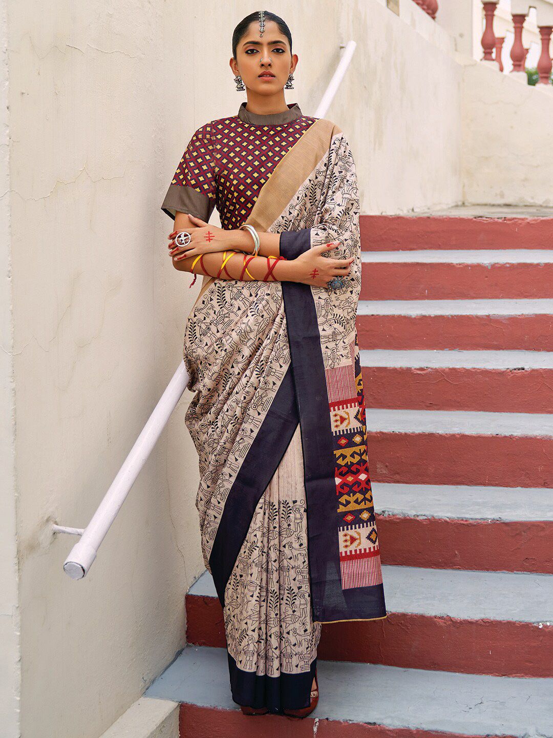 Saree mall Warli Printed Bagh Sarees