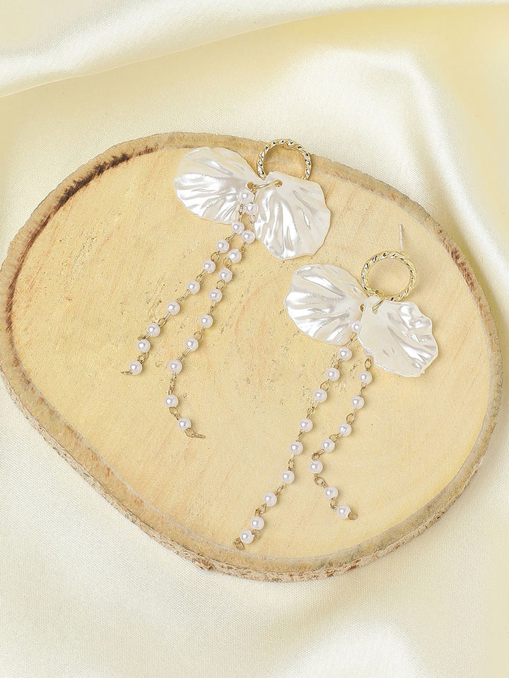 SOHI Gold-Plated Contemporary Drop Earrings