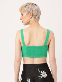 DressBerry Crinkle Chaos Smocked Crop Top
