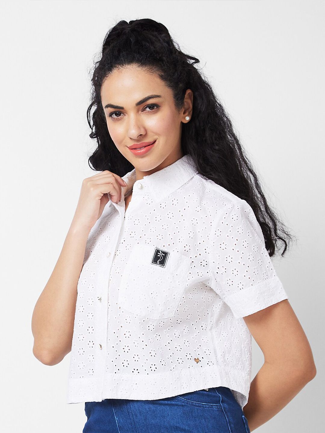 SPYKAR Women Boxy Opaque Casual Shirt