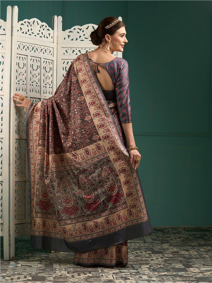 Saree mall Floral Printed Block Print Traditional Sarees