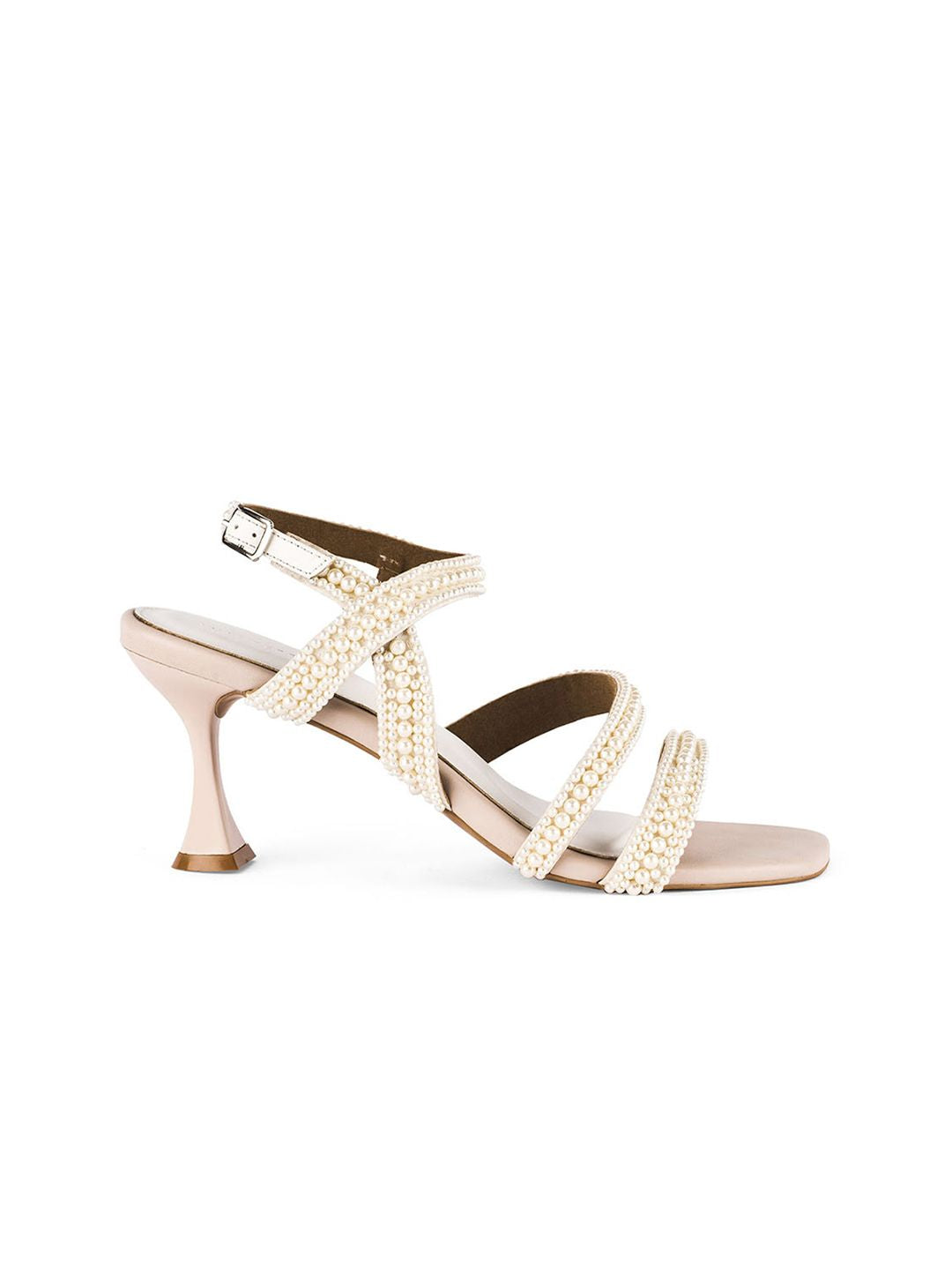 Lino Perros Embellished Open Toe Kitten Sandals