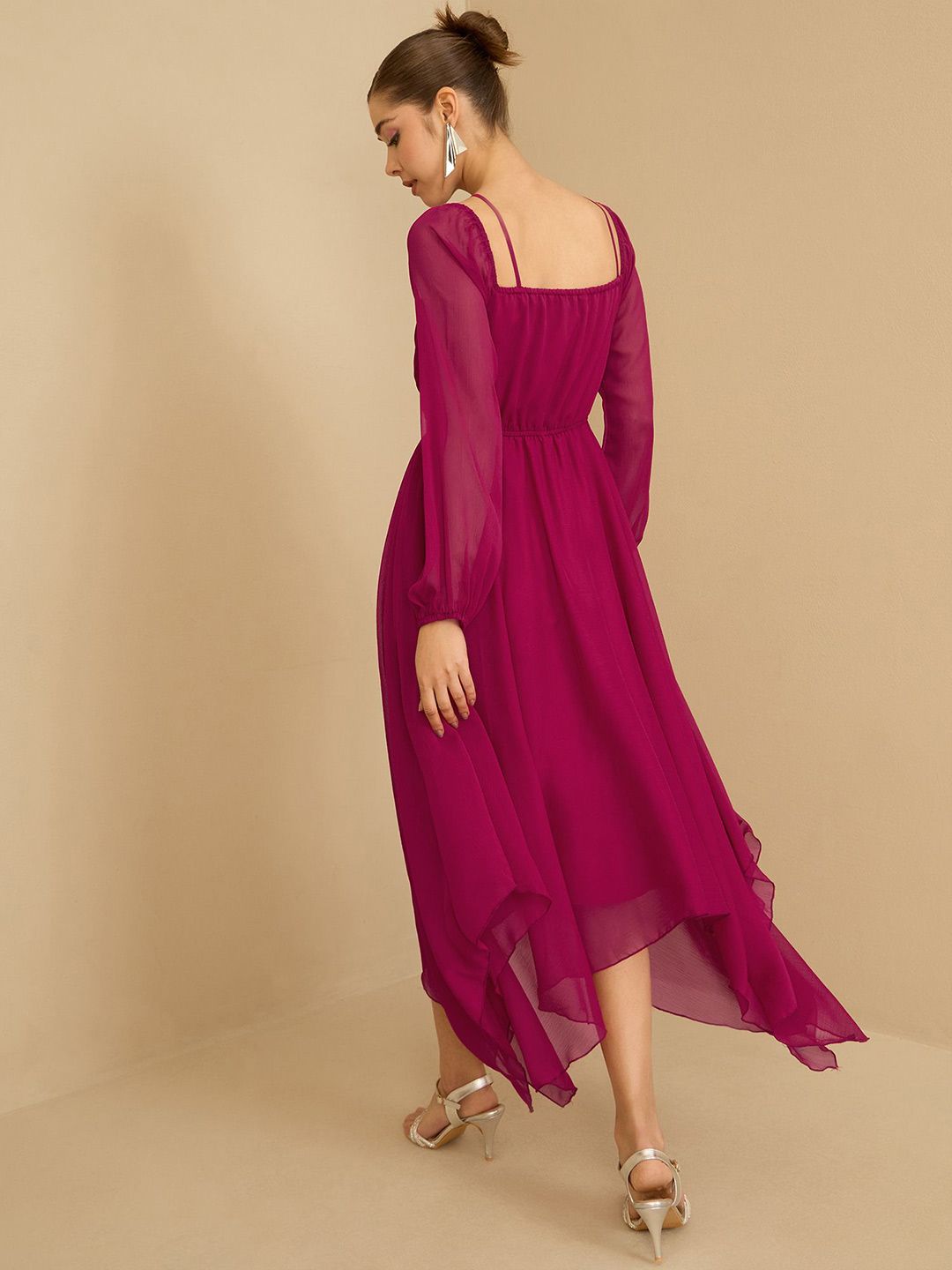 Antheaa Women Chiffon Maxi Midi Dress