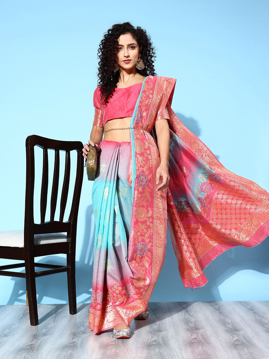 Saree mall Ethnic Motifs Saree with Woven Design Border
