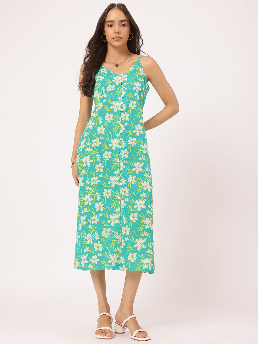 DressBerry Neon Nostalgia Bloomy Empire Touch Cotton Cambric Dress