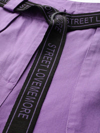 STREET 9 Women Lavender Regular Fit Solid Joggers