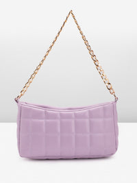 Lino Perros Geometric Textured Structured Shoulder Bag with Quilted Detail