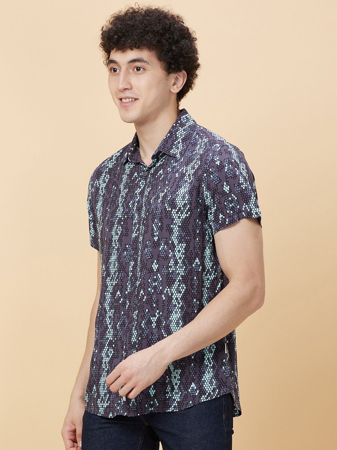 Being Human Slim Fit Abstract Printed Casual Shirt