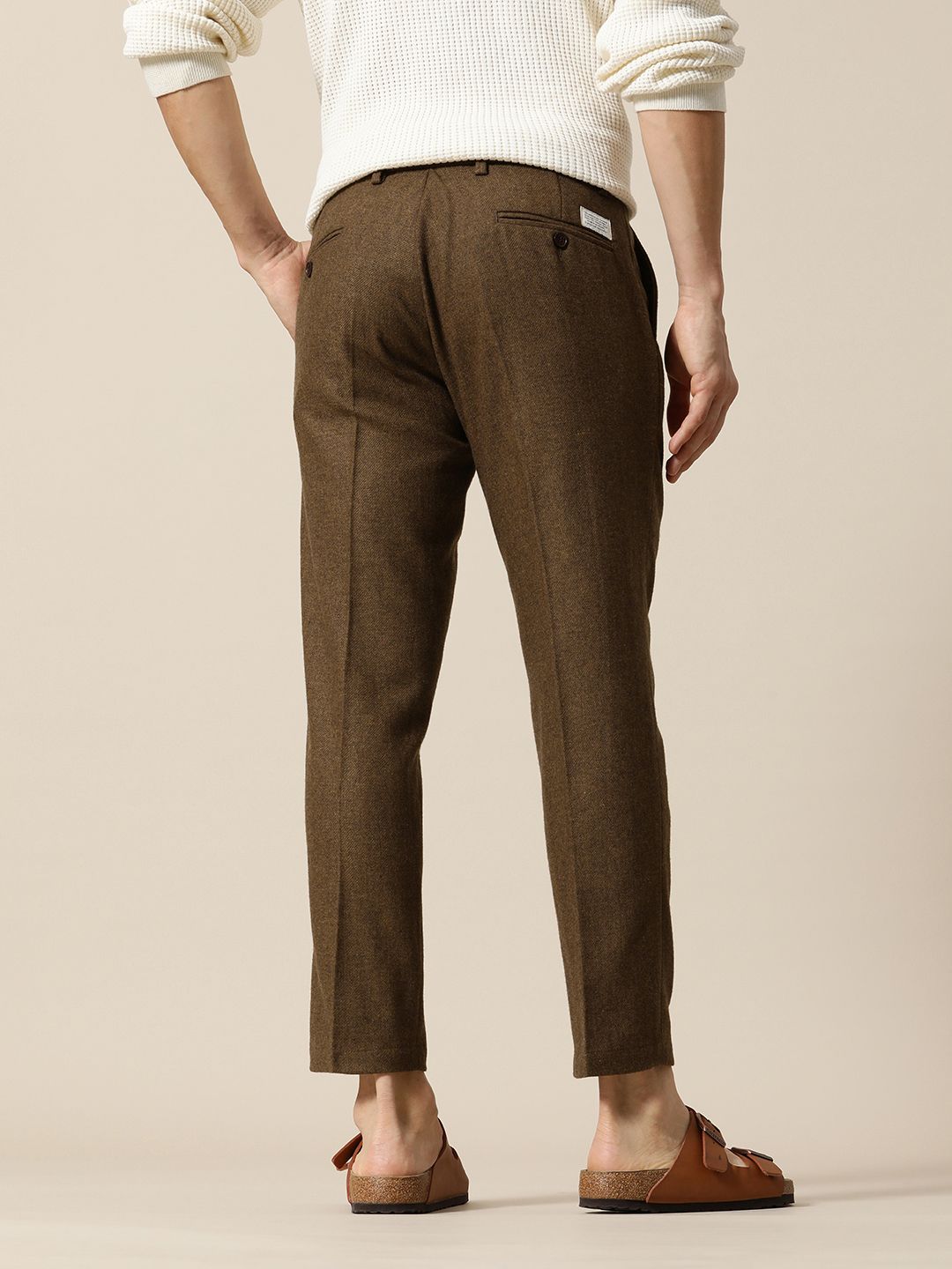 Mr Bowerbird Men Solid Tailored Pleated Trousers