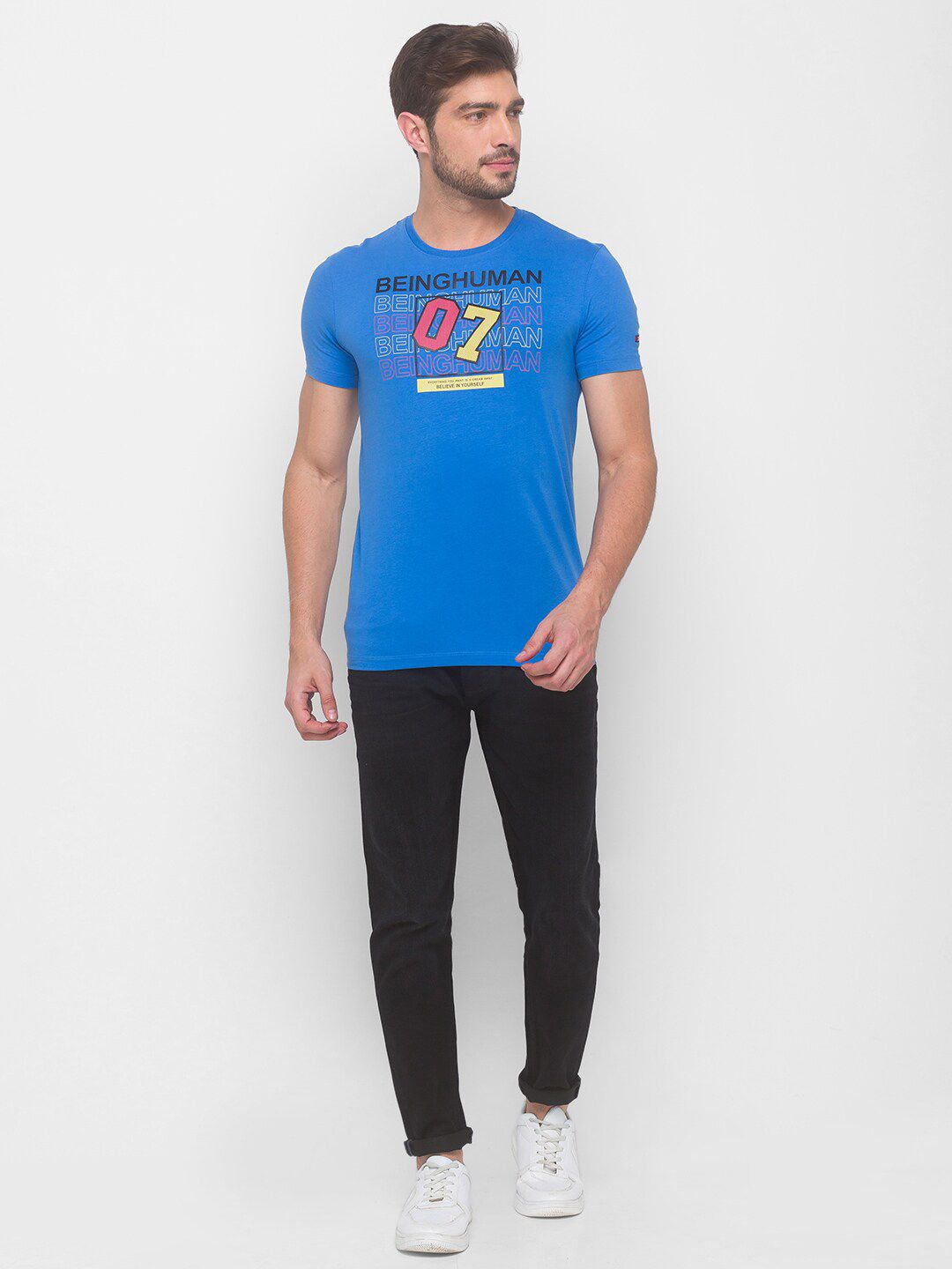 Being Human Men Blue Printed T-shirt