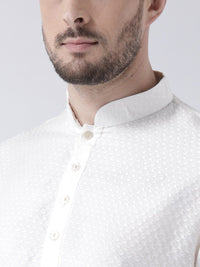 KISAH Woven Design Mandarin Collar Straight Kurta