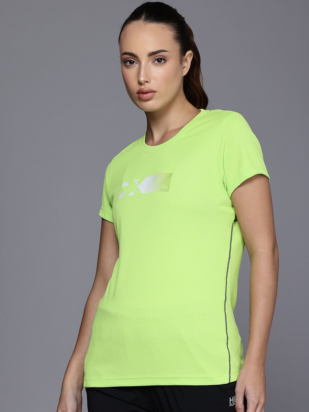 HRX by Hrithik Roshan Brand Logo Printed Rapid-Dry Anti-Microbial Finish Running T-shirt