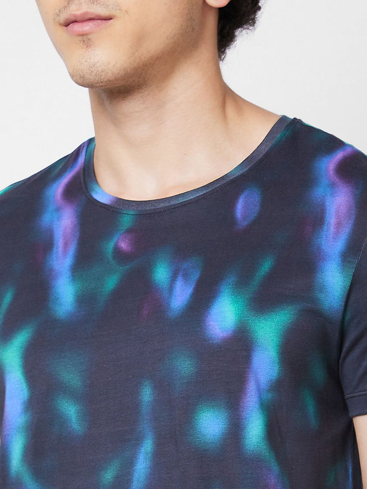SPYKAR Round Neck Short Sleeves Floral Printed Slim Fit Cotton T-shirt