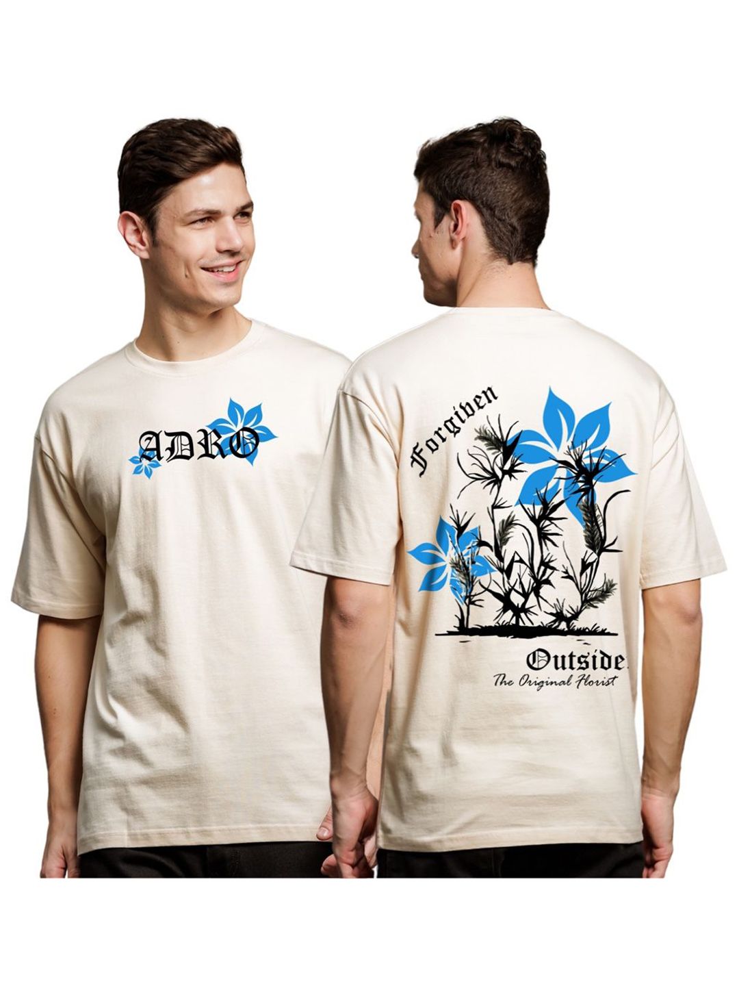 ADRO Men Typography Printed Applique T-shirt