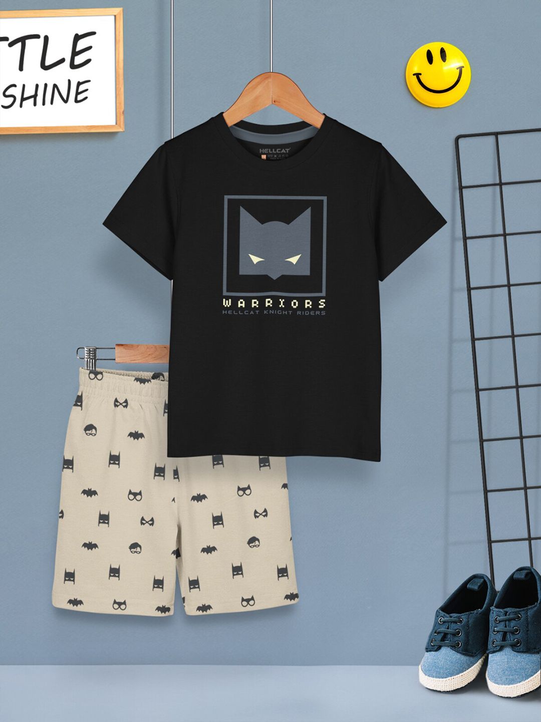 HELLCAT Boys Pack Of 3 Printed T-shirt with Shorts