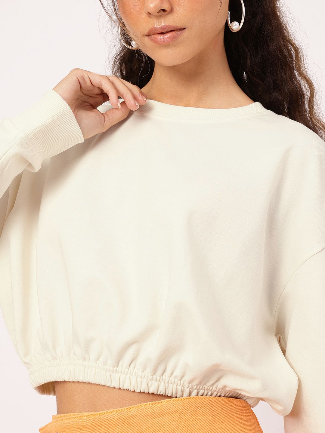 DressBerry Drop-Shoulder Sleeve Sweatshirt