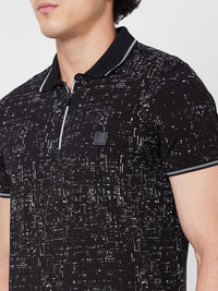 SPYKAR Printed Polo Collar Cotton Slim Fit T-shirt