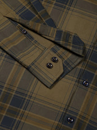 Thomas Scott Men Premium Tartan Checked Button-Down Collar Cotton Casual Shirt