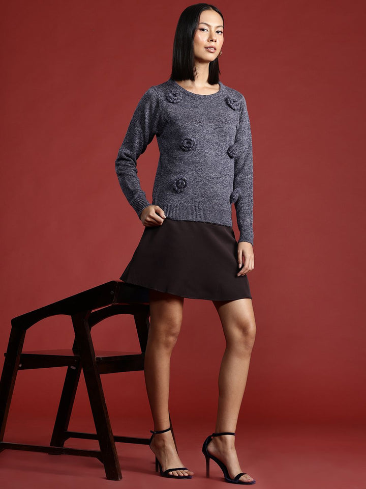 all about you Floral Crochet Pullover