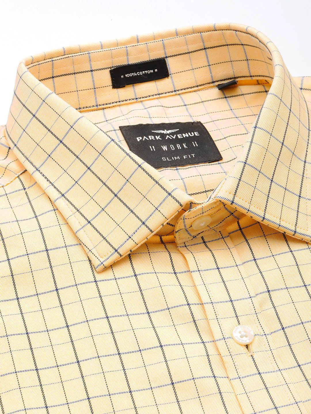 Park Avenue Slim Fit Grid Tattersall Checks Pure Cotton Formal Shirt