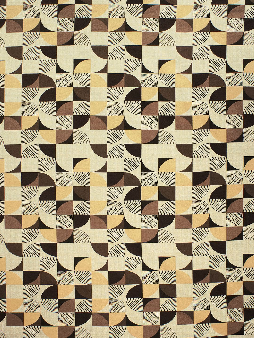 Story@home Brown Yellow Geometric 144 TC Pure Cotton Queen Bedsheet with 2 Pillow Covers